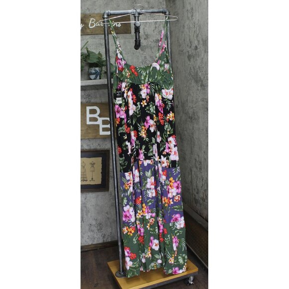 NWT Bar III Womens Floral-Print Tiered Cover Up MBTH25834 Multi Black M - Picture 4 of 6